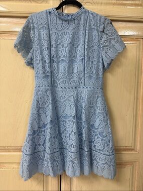 Altar'd State Light Blue Lace Fit-and-Flare Dress